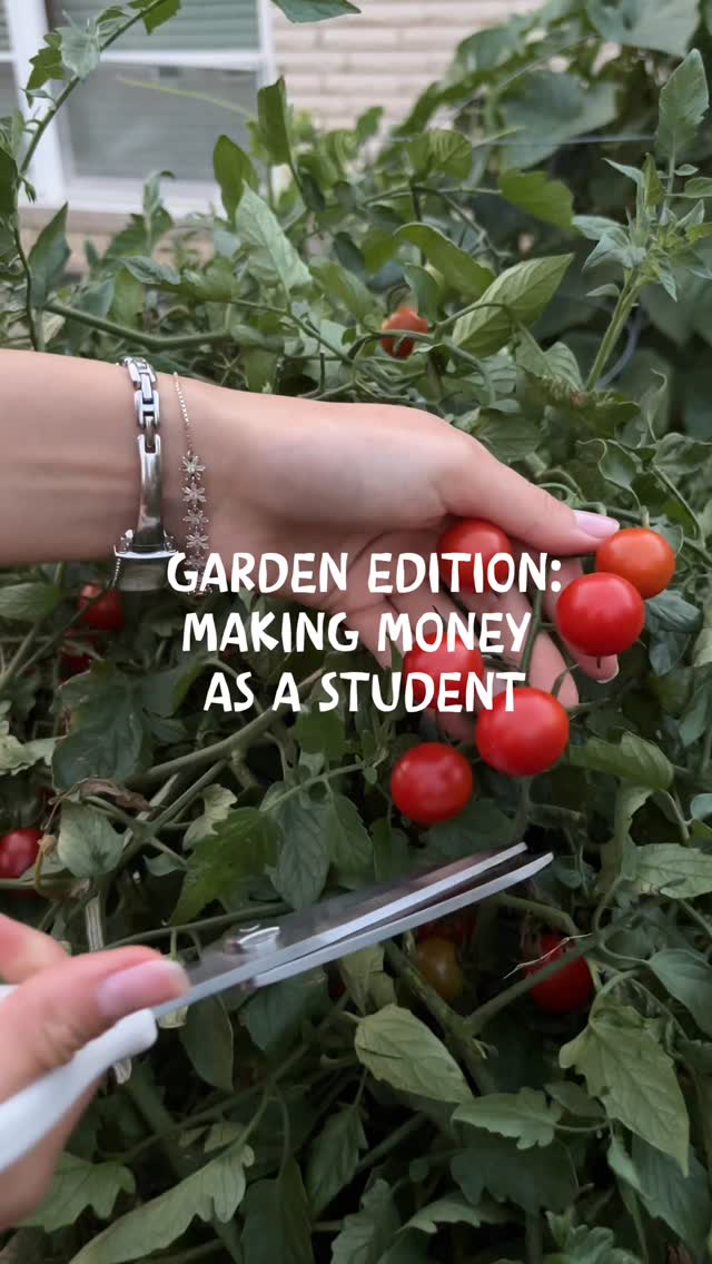 Instagram post by @girlhoodprincess for Printify. Caption reads: Making Money as a Student: Garden Edition....
