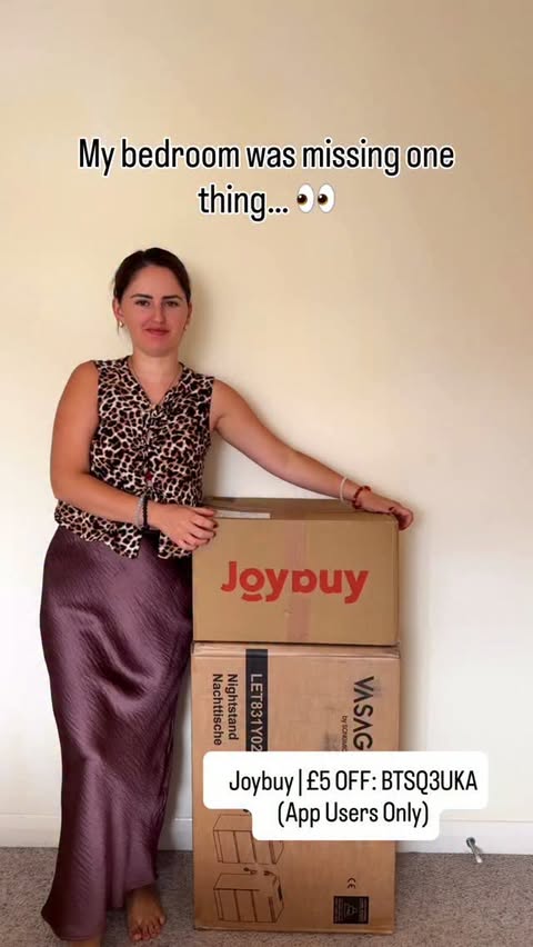 Instagram post by @uka.kristjana for JoyBuy. Caption reads: [...] ✨🤍 Loving my latest finds from @Joybuyuk —....
