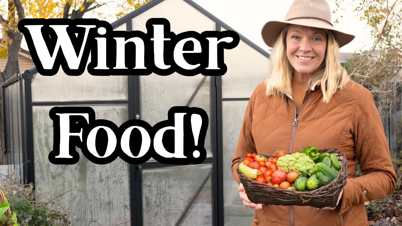 YouTube post by @Alisorganics for VEVOR. Caption reads: How I Grow Food All Winter | 80% Food....