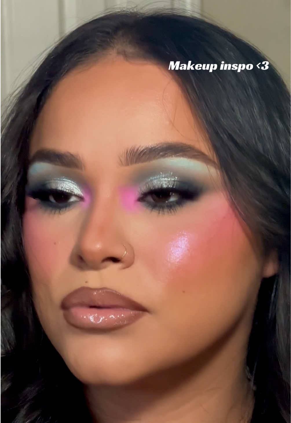 TikTok post by @cutelittlemichi for Blend Bunny Cosmetics. Caption reads: [...] grey with a pop of color <3 @Blend Bunny....