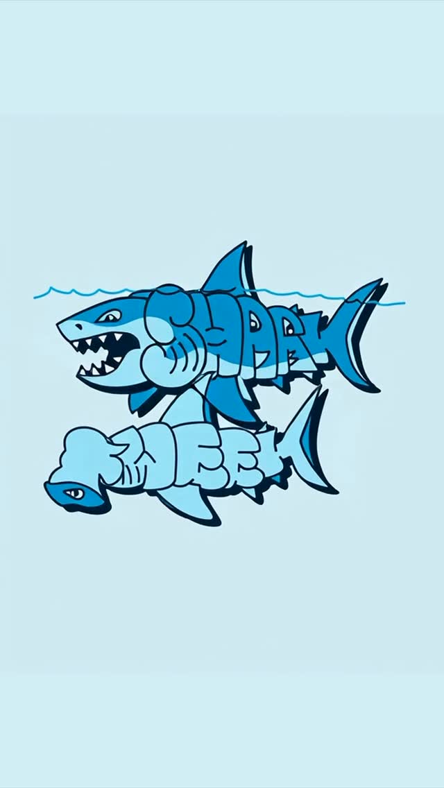 Instagram post by @madsteez for Discovery. Caption reads: @sharkweek x @discovery x @bleacherreport x....