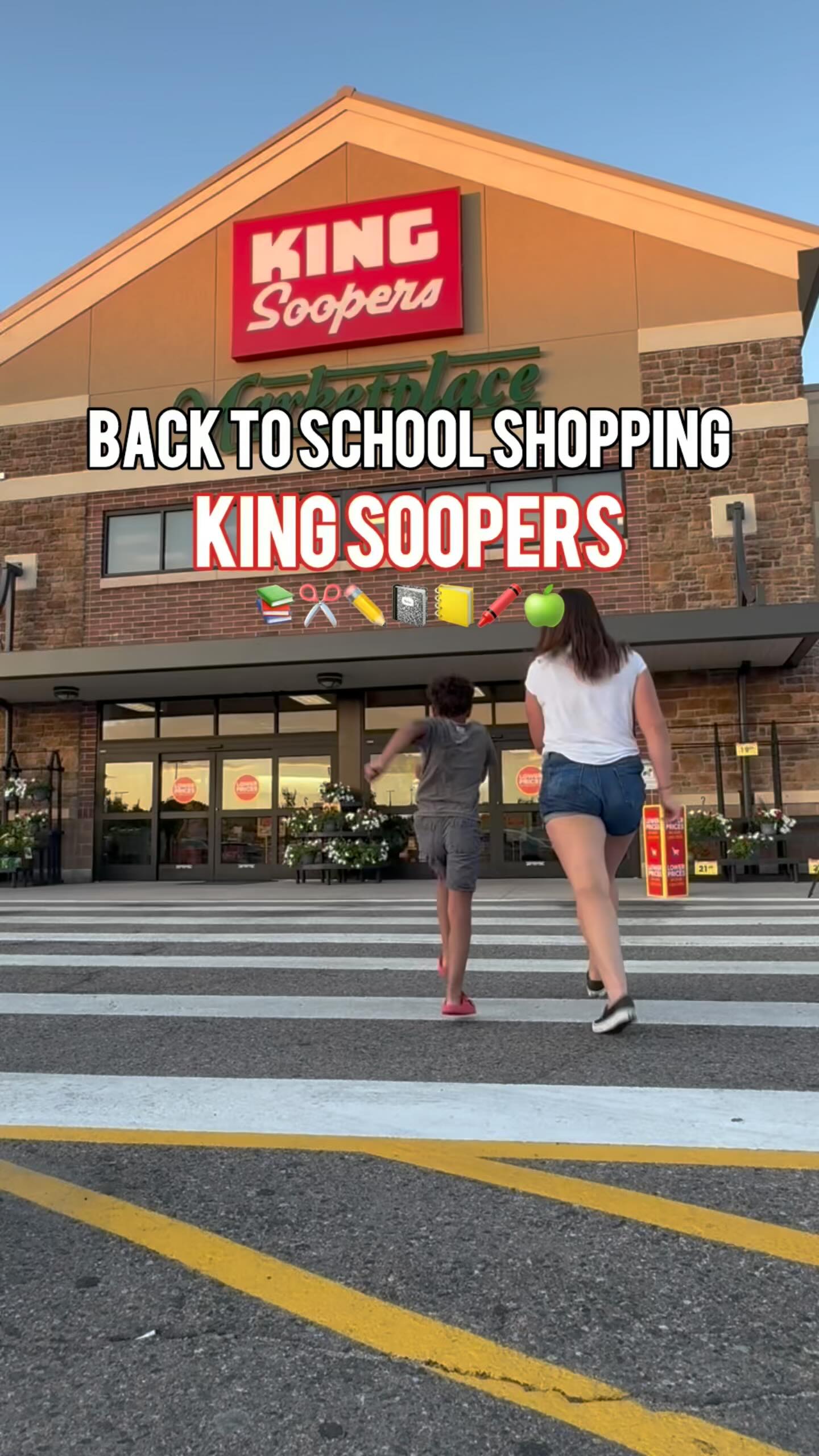 Instagram post by @coloradokidadventures for King Soopers. Caption reads: Pencils? Check. Snacks? Double check. A+ shopping....