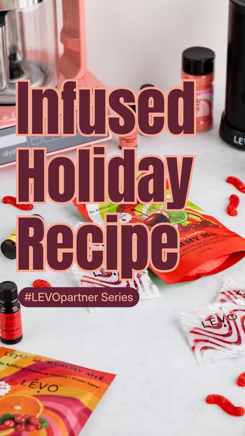 Instagram post by @purelykaylie for LĒVO. Caption reads: [...] gummy worms are made with the @levo_oil LĒVO....