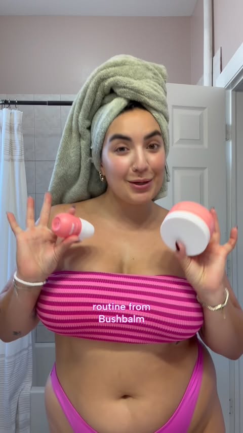 Instagram post by @fitfatandallthat for Bushbalm. Caption reads: [...] deserves a little skincare too 🍉✨ @bushbalm....