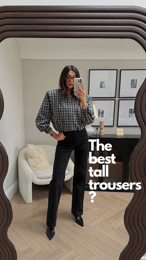 Instagram post by @olivialaura_ for ASOS. Caption reads: [...] with these suede pants from @longlegsldn....