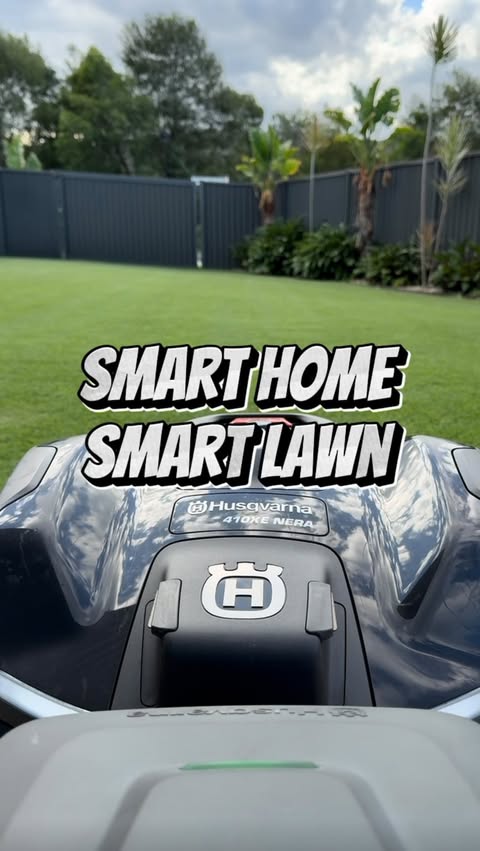 Instagram post by @bbq_beers_zoysia for Husqvarna. Caption reads: [...] without a smart lawn.

Enter the Husqvarna....