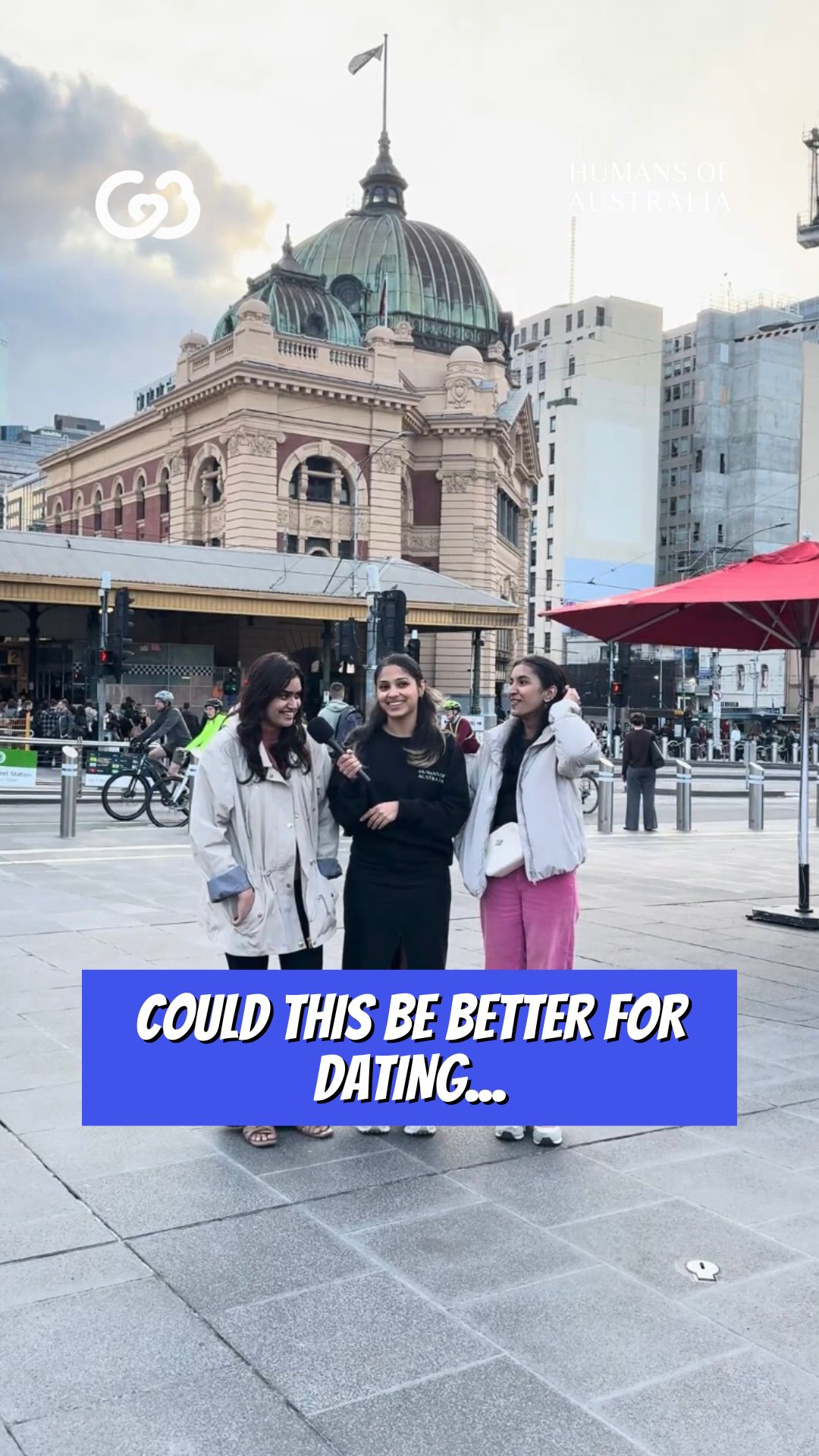 Instagram post by @humansofaustraliaaa for Coffee Meets Bagel. Caption reads: Dating internationally, is it about love,....