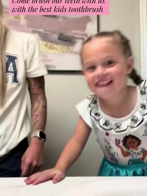 TikTok post by @shayleedeann for biöm. Caption reads: Our kiddos get so excited to brush their teeth....