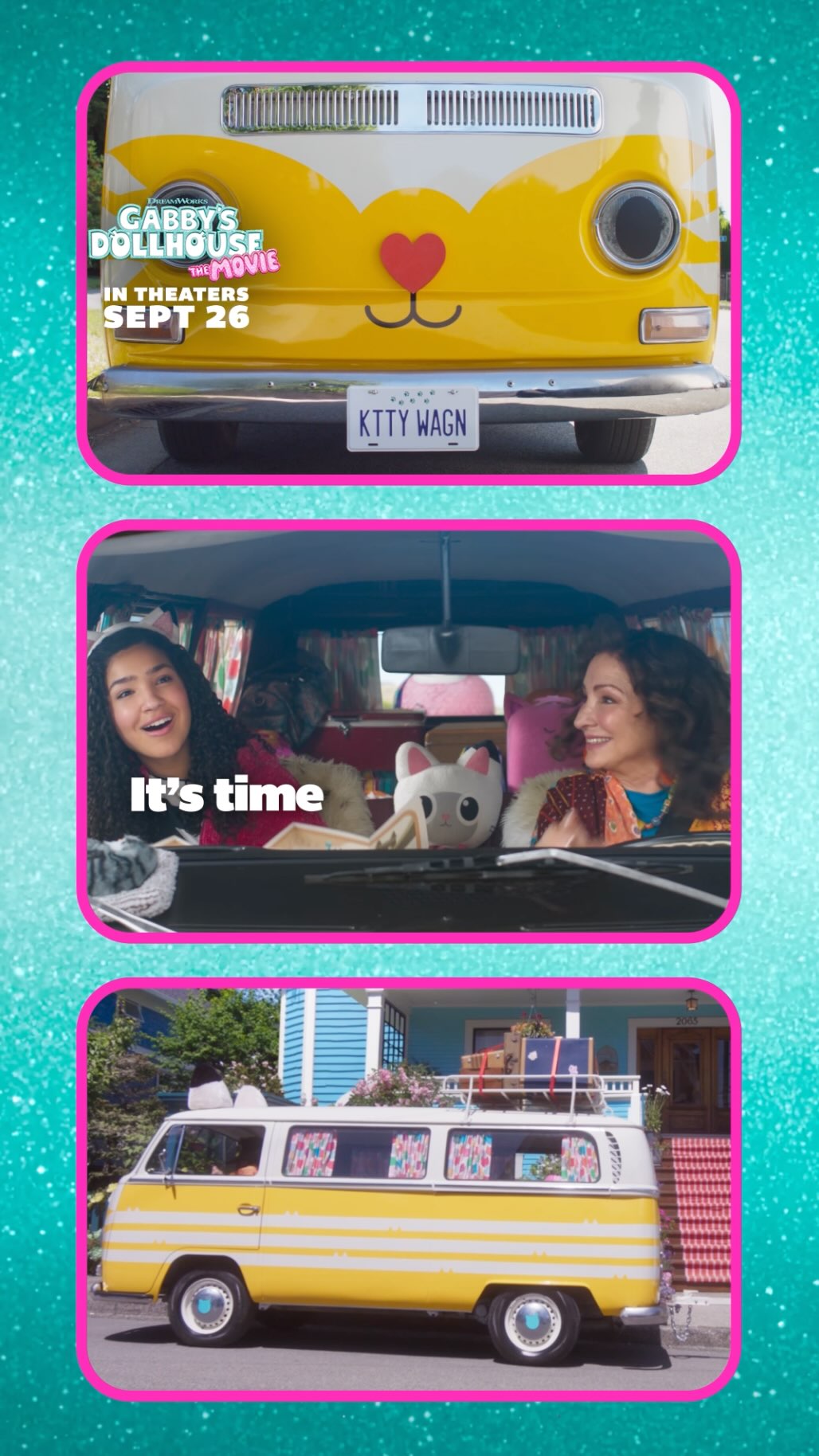 Instagram post by @gloriaestefan for Gabby's Dollhouse. Caption reads: From the Dollhouse to Cat Francisco, we believe in....