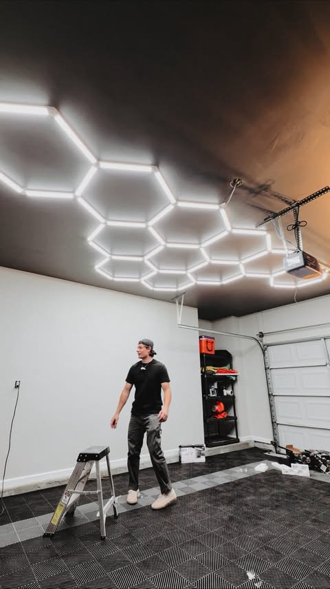 Instagram post by @drewpow for Rocket Mortgage. Caption reads: [...] like building out your garage and Rocket....