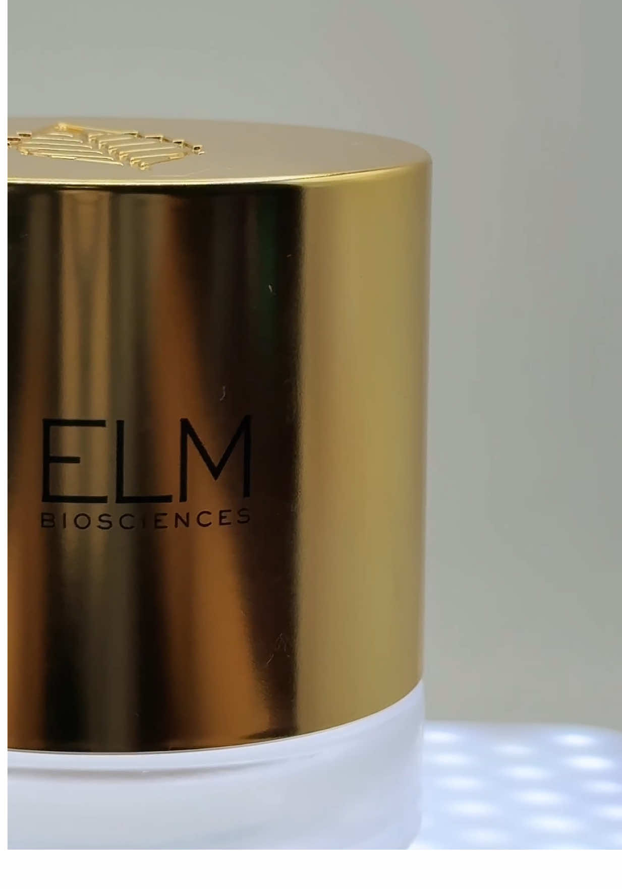 TikTok post by @lucy.cowley7 for Elm Biosciences. Caption reads: [...] skin is the goal 🤍 Gifted by @Elm....