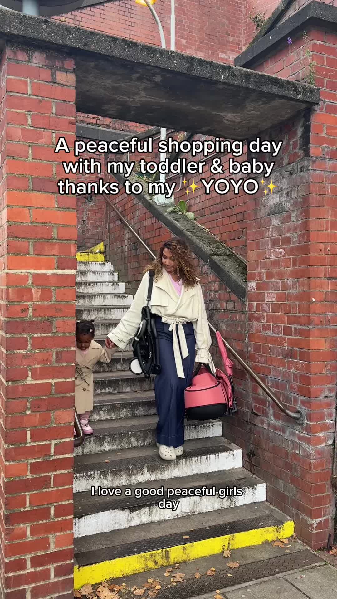 TikTok post by @maia.gouveiax for Stokke. Caption reads: [...] shopping can be with 2 kids but the Stokke....