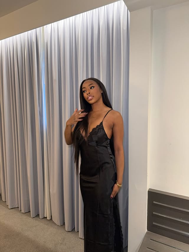 Instagram post by @catherine_agbaje for Hunkemöller. Caption reads: Glam nights like this 💫 AD @hunkemoller.