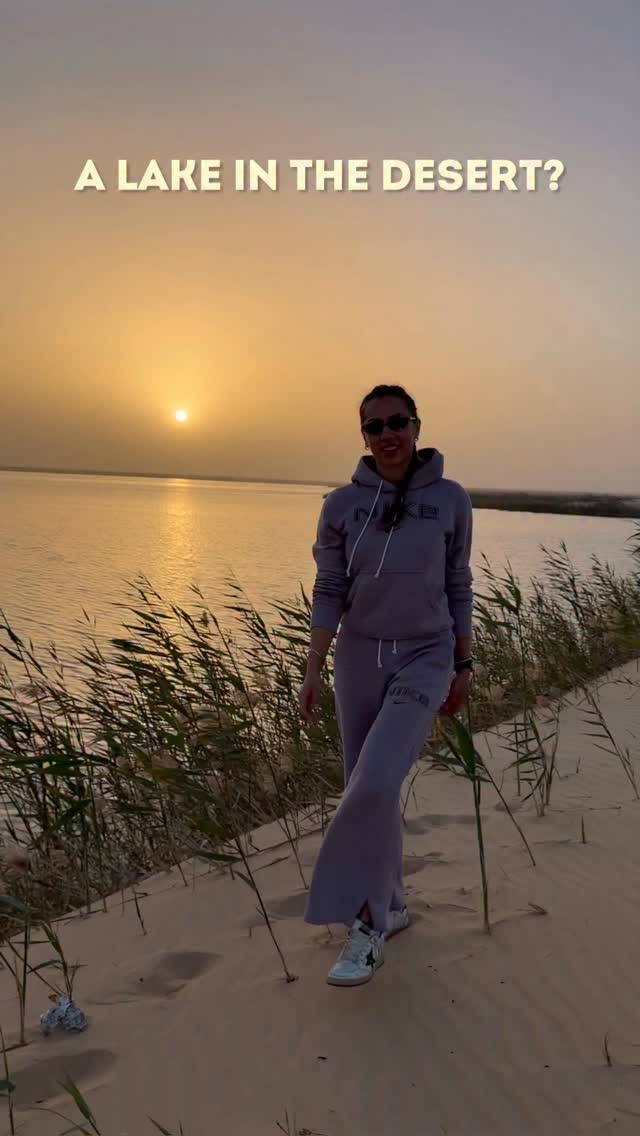 Instagram post by @daria.sots for Visit Saudi. Caption reads: [...] Asfar Lake, Al Ahsa @bonjour.arabia....