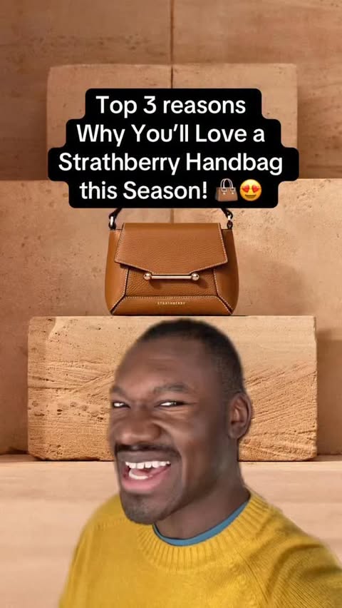 Instagram post by @stylebywale for Strathberry. Caption reads: Luxury meets effortless style with @strathberry....