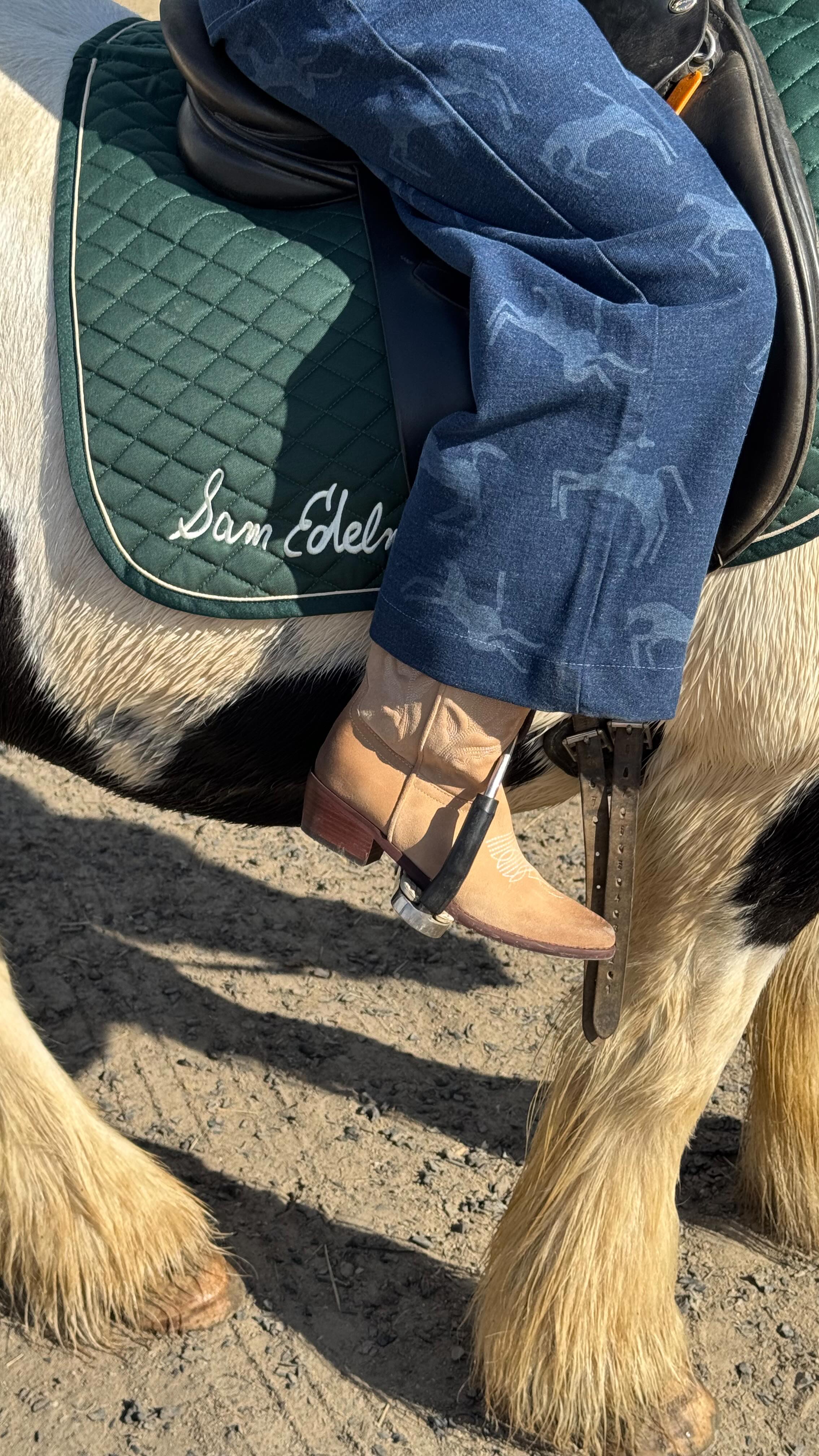 Instagram post by @aprillockhart for Sam Edelman. Caption reads: unforgettable morning in the cotswolds. thank you....