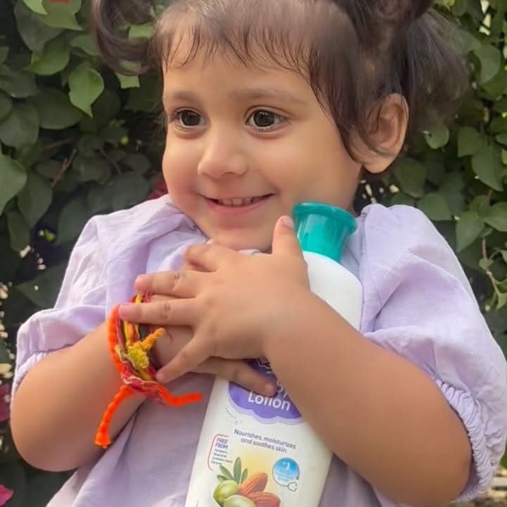 Instagram post by @momlifewithkj for Himalaya Babycare. Caption reads: Embrace the softness of your baby’s skin with....