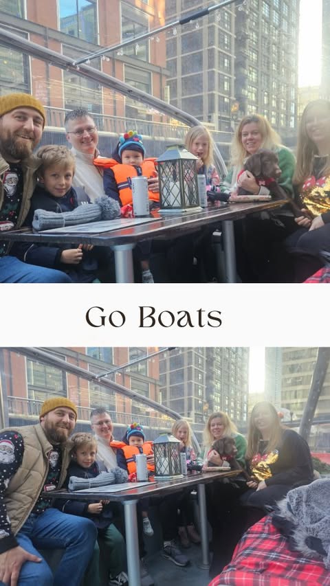 Instagram post by @ameliabutextra for Goboat. Caption reads: [...] a fun time exploring Canary Wharf with....