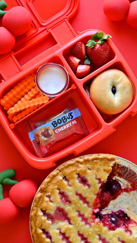 Instagram post by @noshincolor for Bobo's. Caption reads: [...] of cherry pie, but on-the-go with @eatbobos....