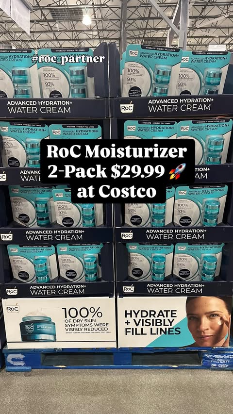 Instagram post by @costcothisweek for RoC Skincare. Caption reads: #roc_partner 🚨Costco Exclusive Alert ‼️ RoC....