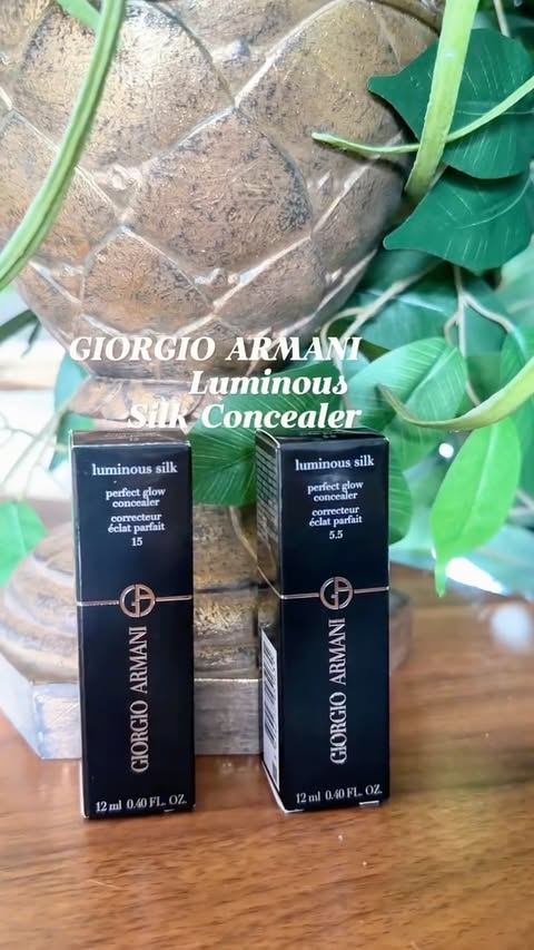 Instagram post by @glowvia_lumiere for Giorgio Armani. Caption reads: [...] 5.5 - obsessed with both! Thank you....
