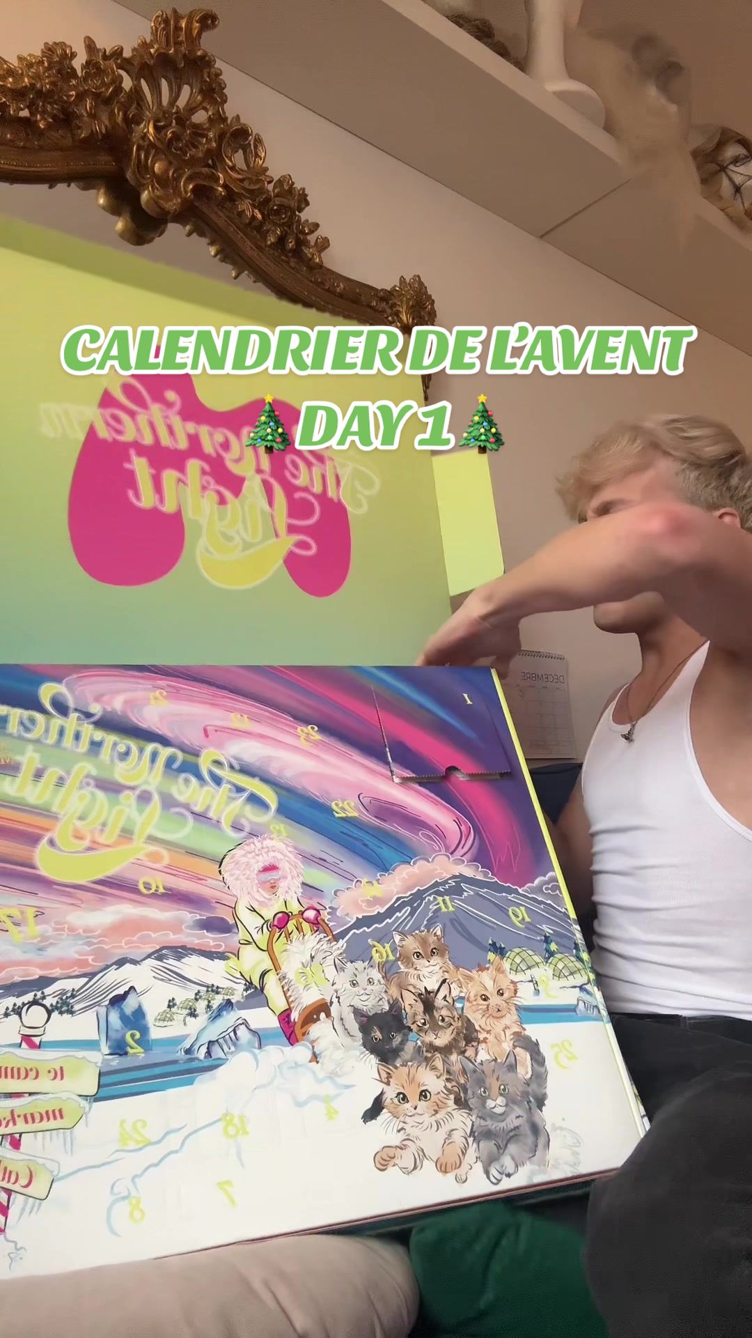 TikTok post by @kam_hugh for MADE BY MITCHELL. Caption reads: 🎄ADVENT CALENDAR🎄DAY 1 @🇬🇧MADEBYMITCHELL🇬🇧....