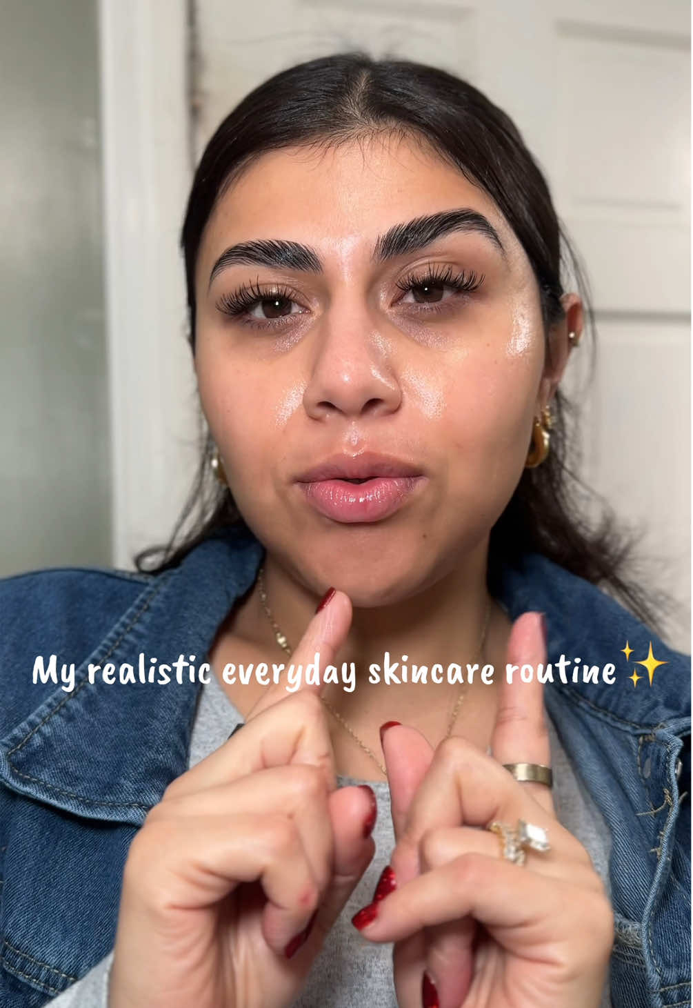 TikTok post by @delmy.contrerasg for d’Alba. Caption reads: simple real skincare routine that even though I'm....