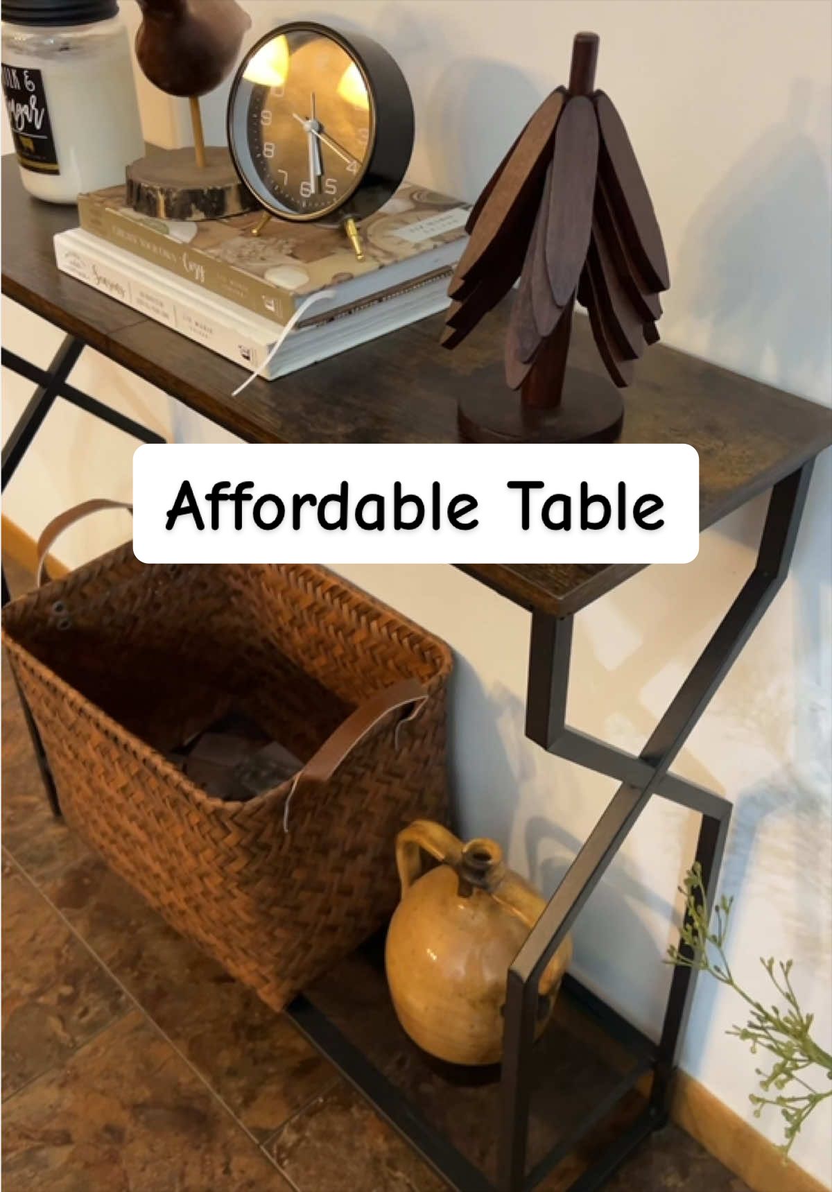 TikTok post by an influencer for Mahancris Furniture. Caption reads: 2 tier table with style and....