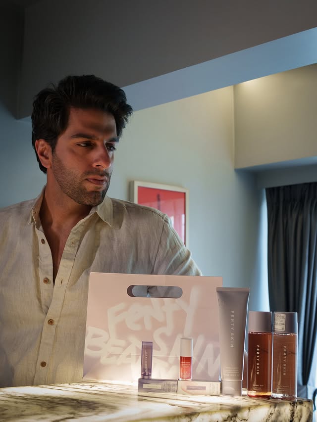 Instagram post by @niftystretch for FENTY SKIN. Caption reads: A refined daily ritual by @fentyskin, powered by....