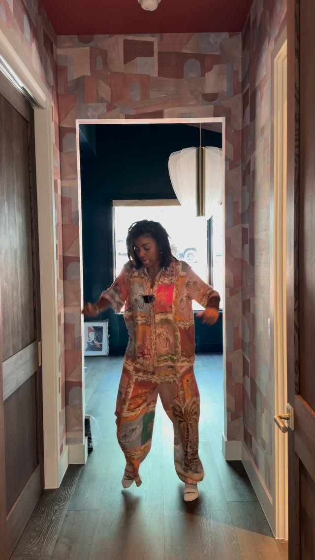 Instagram post by @blessedlittlebungalow for House Beautiful. Caption reads: Where we going, Twin?! 😂 To House Beautiful Whole....