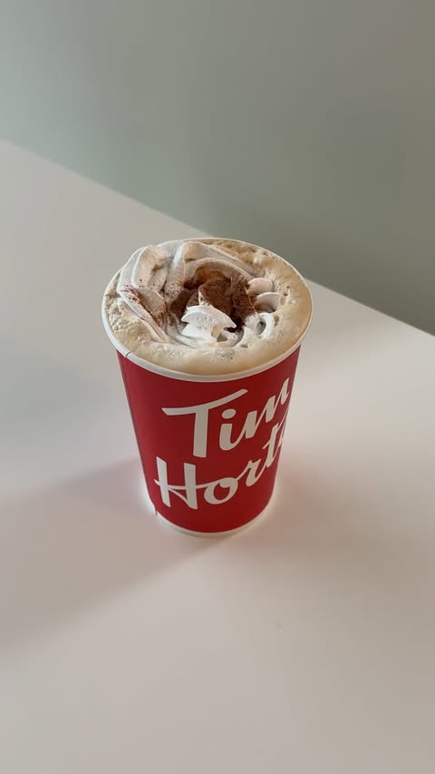 Instagram post by @1mon16 for Tim Hortons. Caption reads: Soft glam inspired by @timhortons new Chocolate....