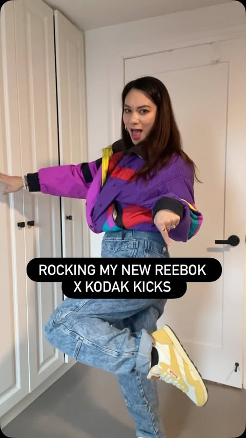 Instagram post by @coryleemusic for Kodak. Caption reads: Unboxing my new @reebokcanada X @kodak kicks!....