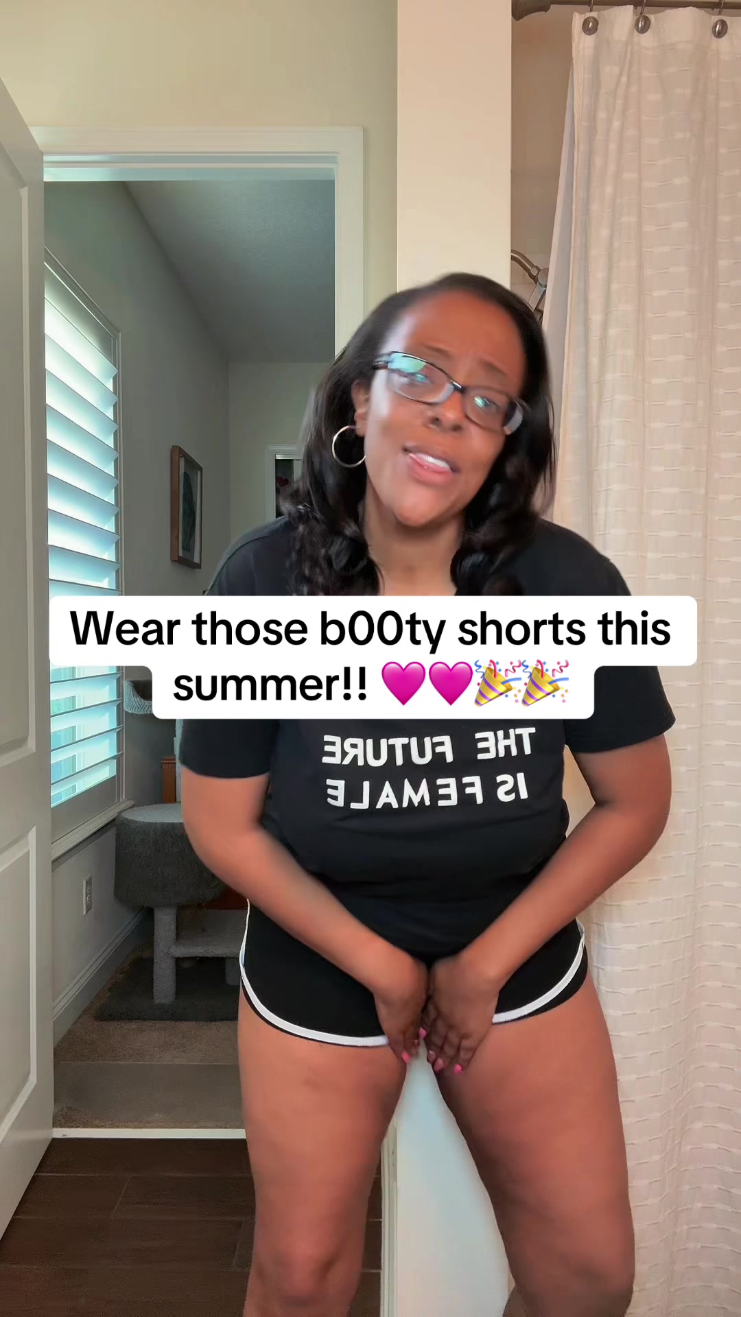 TikTok post by @missdivarenee for Megababe. Caption reads: [...] wore those short shorts this summer!....