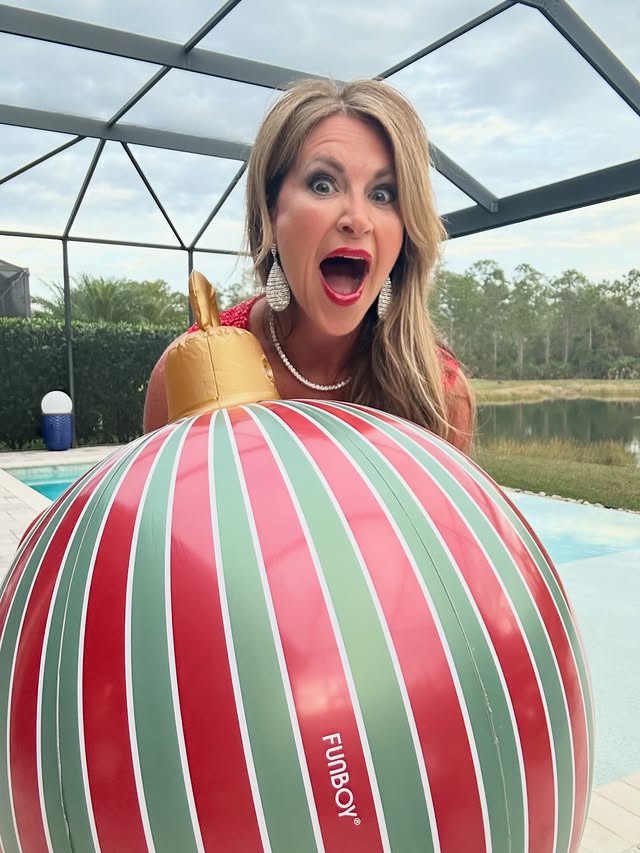 Instagram post by @feelingfaboverfifty for FUNBOY. Caption reads: [...] with these fab inflatables from @funboy....