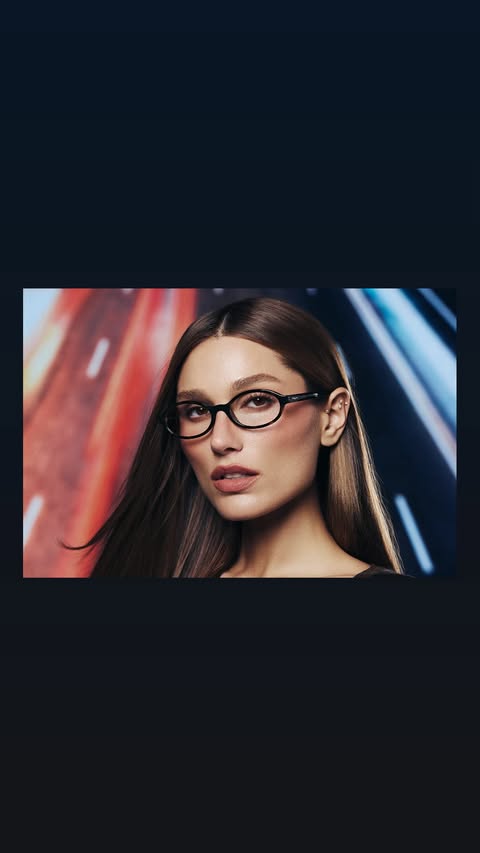 Instagram post by @sashameneghel for Vogue Eyewear. Caption reads: @vogueeyewear fall/winter 26.