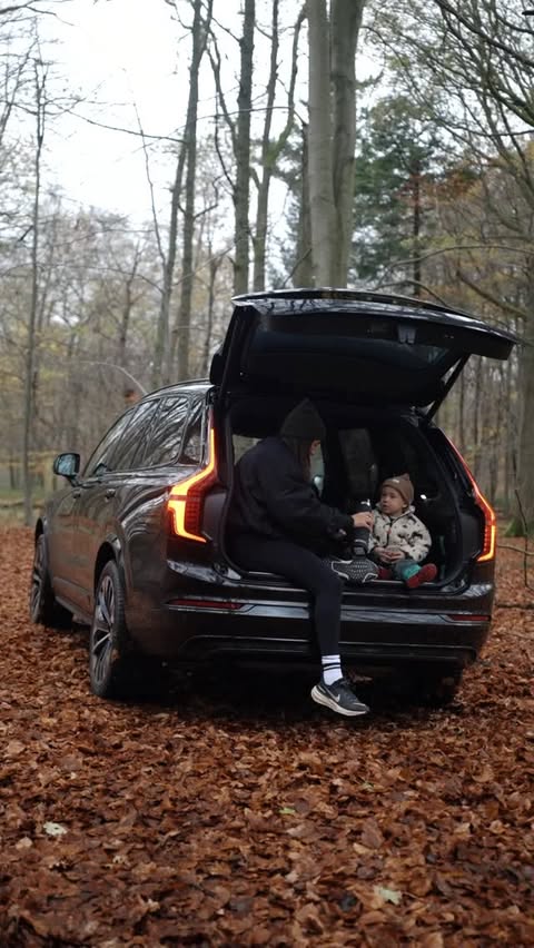 Instagram post by @montanarosebrown1 for Volvo Cars. Caption reads: A bit of quality time with my two babies ahead of....