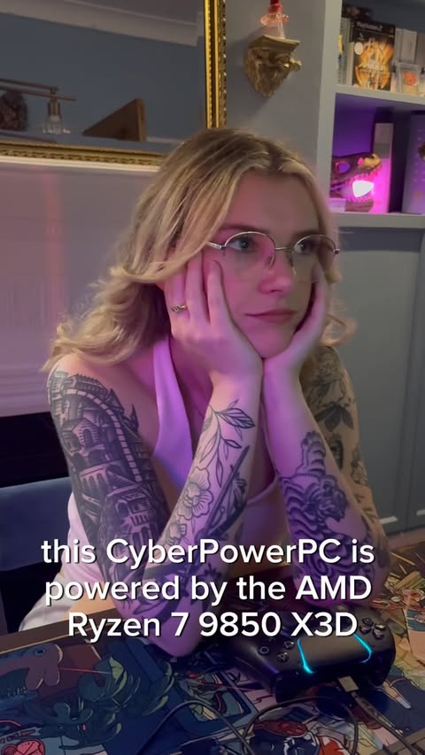 Instagram post by @emmalition for AMD. Caption reads: ad/ thank you AMD / CyberPower for helping me....