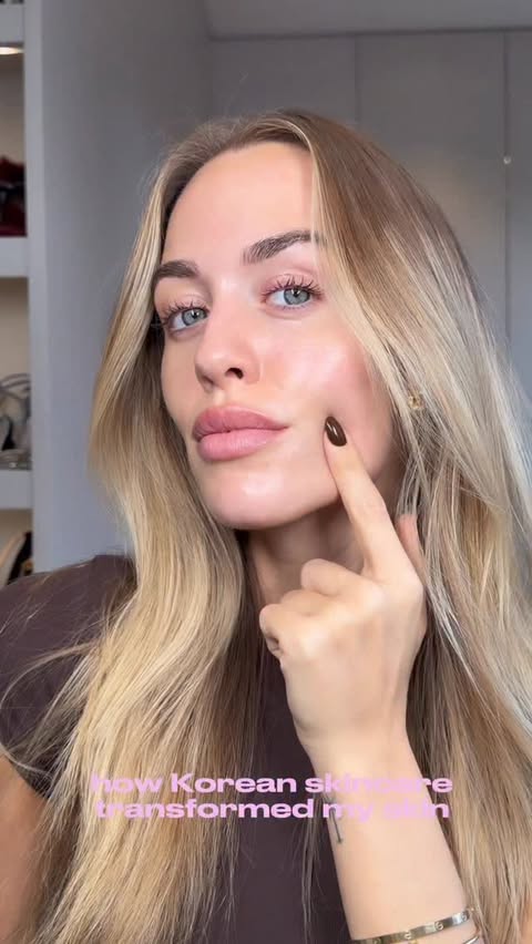 Instagram post by @lottietomlinson for Yepoda. Caption reads: @yepoda Korean skincare has changed the game....