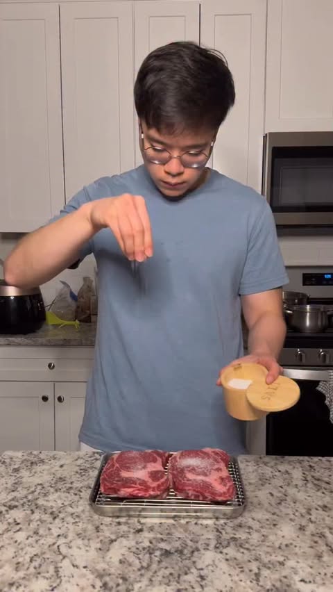 Instagram post by @james_with_kayla for Anolon. Caption reads: How we started to like steaks. #AnolonPartner....