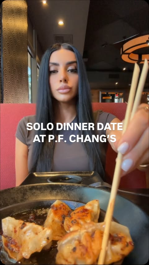 Instagram post by @itschristine.xo for P.F. Chang's. Caption reads: Trying my favorite menu items from @pfchangs 😋🥢....
