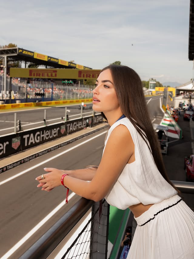 Instagram post by @nilufaraddati for Moët & Chandon. Caption reads: [...] I became an F1 girlie thanks to Moët &....