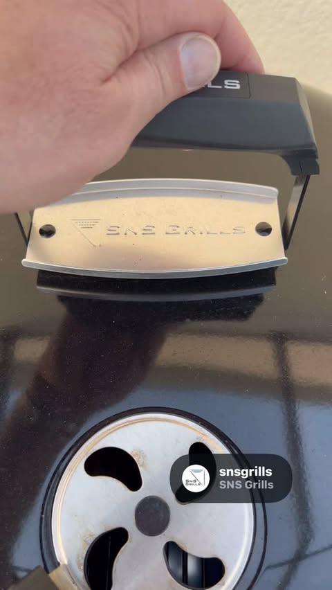 Instagram post by @barbecuepitboss for SNS Grills. Caption reads: First cook on my @snsgrills Slow’n Sear Master....