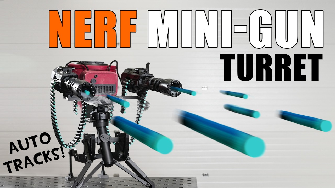 YouTube post by @hacksmith for iFixit. Caption reads: Automatic Sentry Turret | MEET THE ENGINEER.