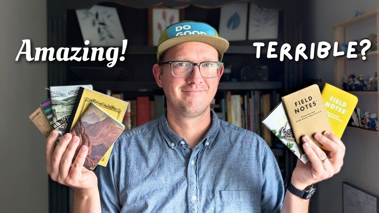 YouTube post by @DowntheBreatherHole for Lochby. Caption reads: 5 Notebooks Better Than Field Notes (Especially....