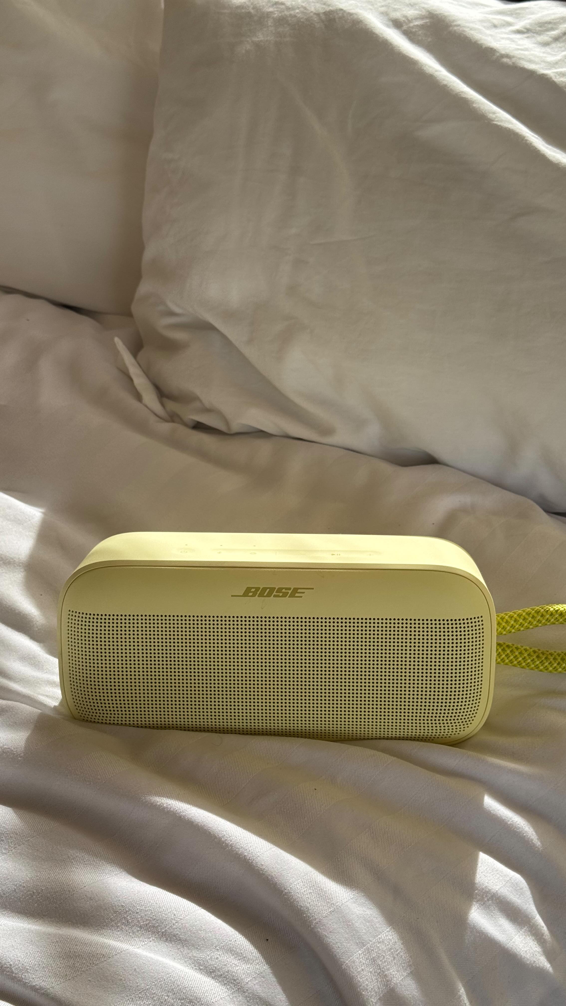 Instagram post by @abbycatlin for Bose. Caption reads: the butter @bose sound link plus goes w me....