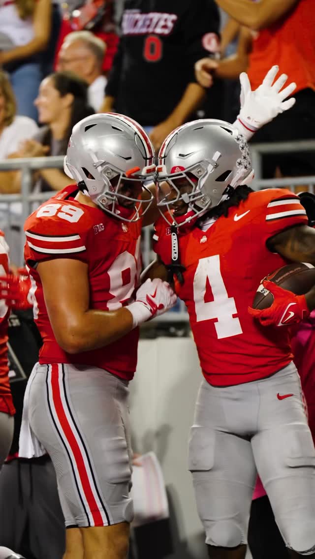 Instagram post by @bigtennetwork for TIAA. Caption reads: Jeremiah Smith recorded his second-ever rushing TD....