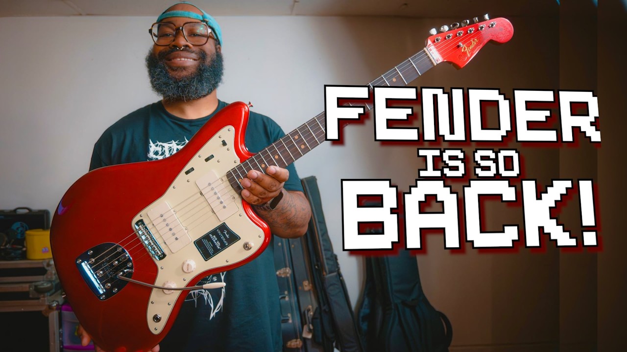YouTube post by @JasonTMays for Fender. Caption reads: [...] get this out of the way, the Fender Vintera....