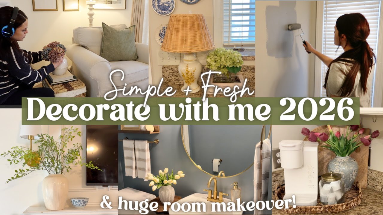 YouTube post by @LaurenMidgley for Lowe's. Caption reads: 2026 HOME DECORATING IDEAS + REFRESH | Simple Home....