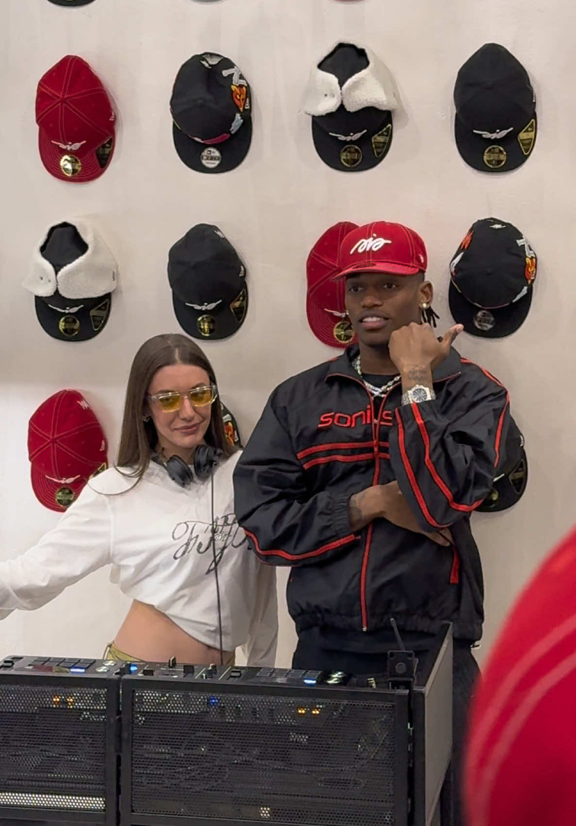 TikTok post by @rafaelleao.15 for New Era Cap. Caption reads: [...] Rafael Leão’s event with @sonisson x....