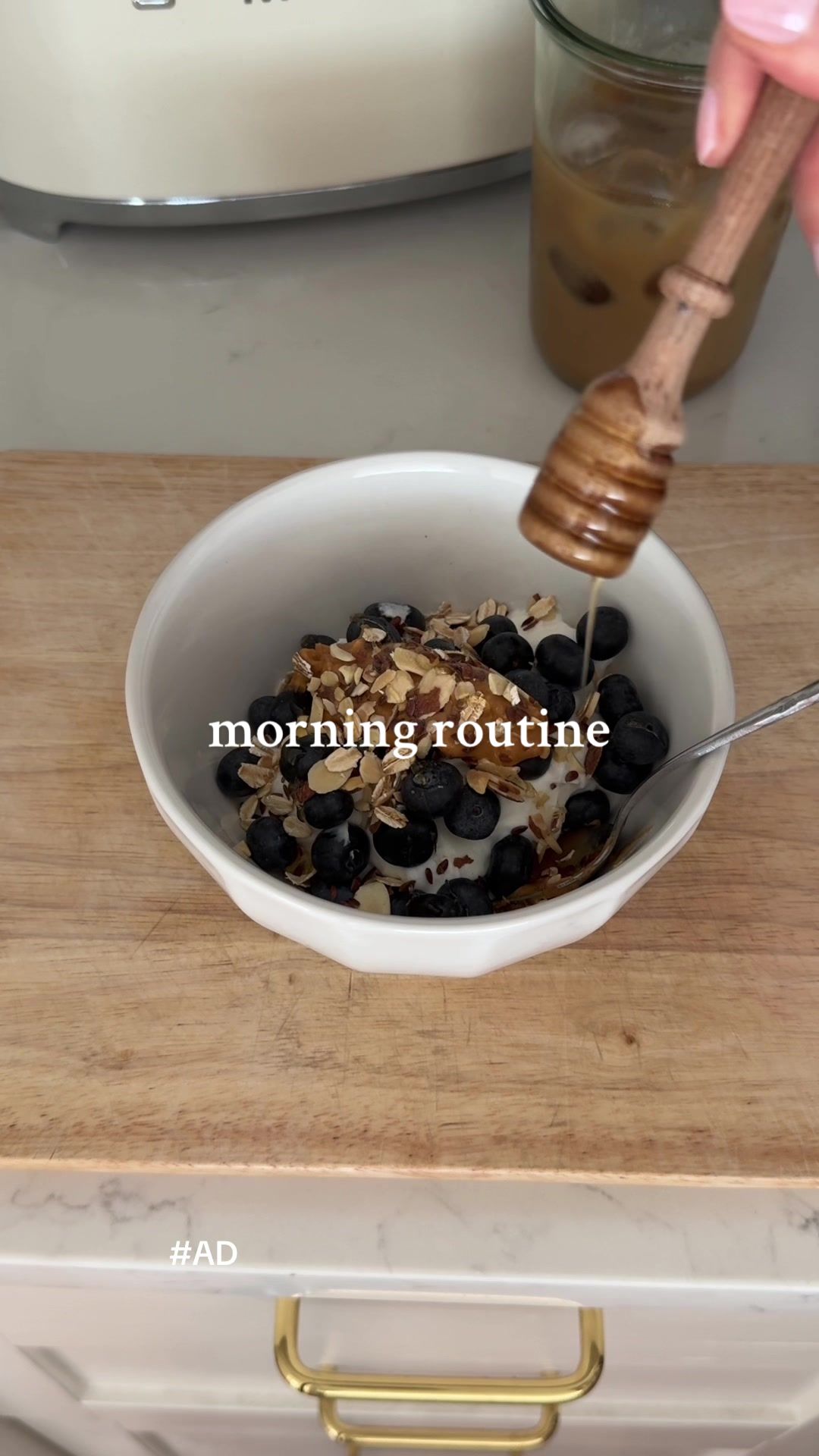 TikTok post by @anna.lamos for Starbucks. Caption reads: #ad starting my mornings off right with @Starbucks....